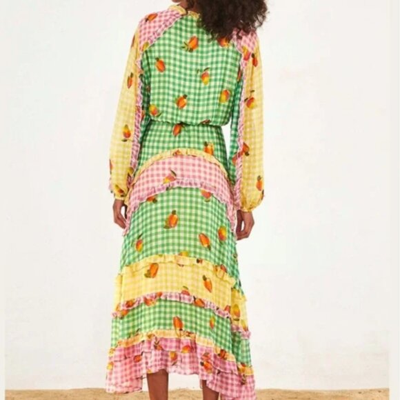 FARM RIO Mixed Picnic Maxi dress Medium - Picture 3 of 7